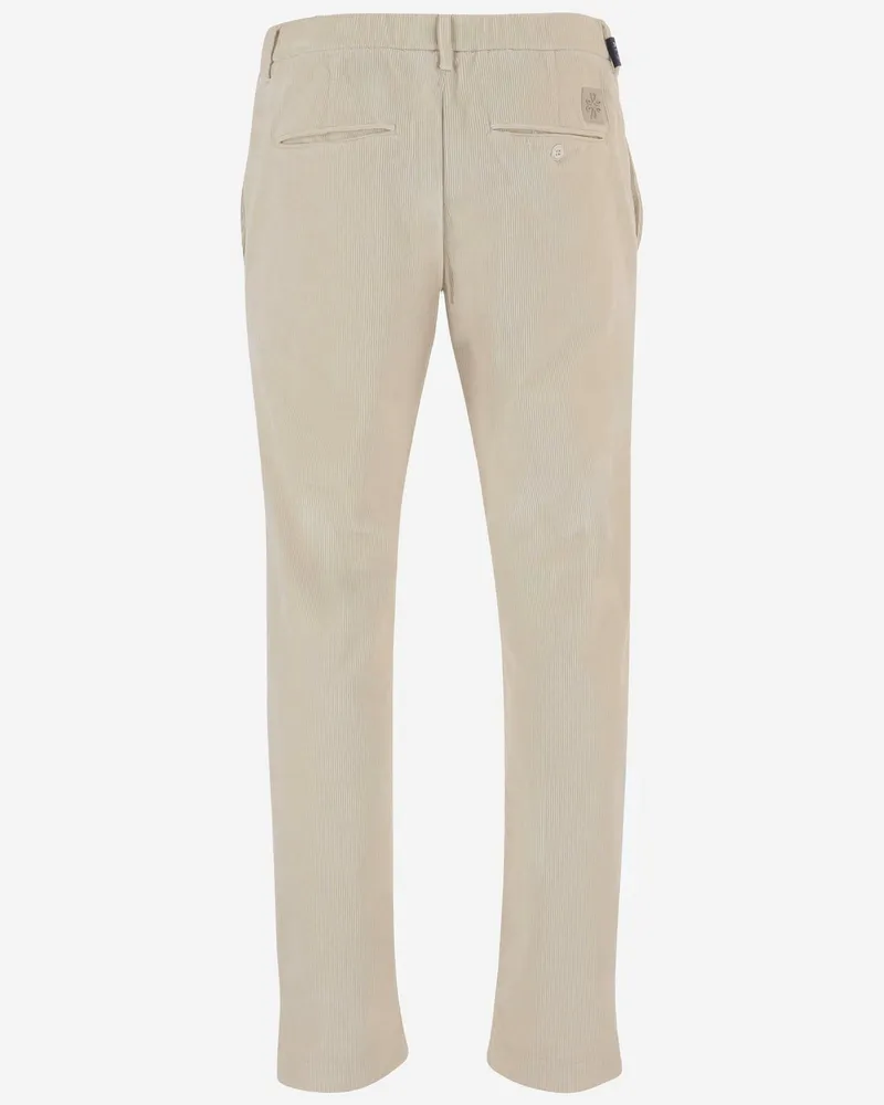 Jacob Cohën Men's Pants Stretch Cotton Velvet Ivory Trousers Ivory