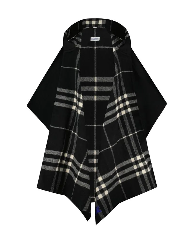 Burberry Women's Cape St Solid 2 Check -  Cashmere Black Concept-Store Capes Black