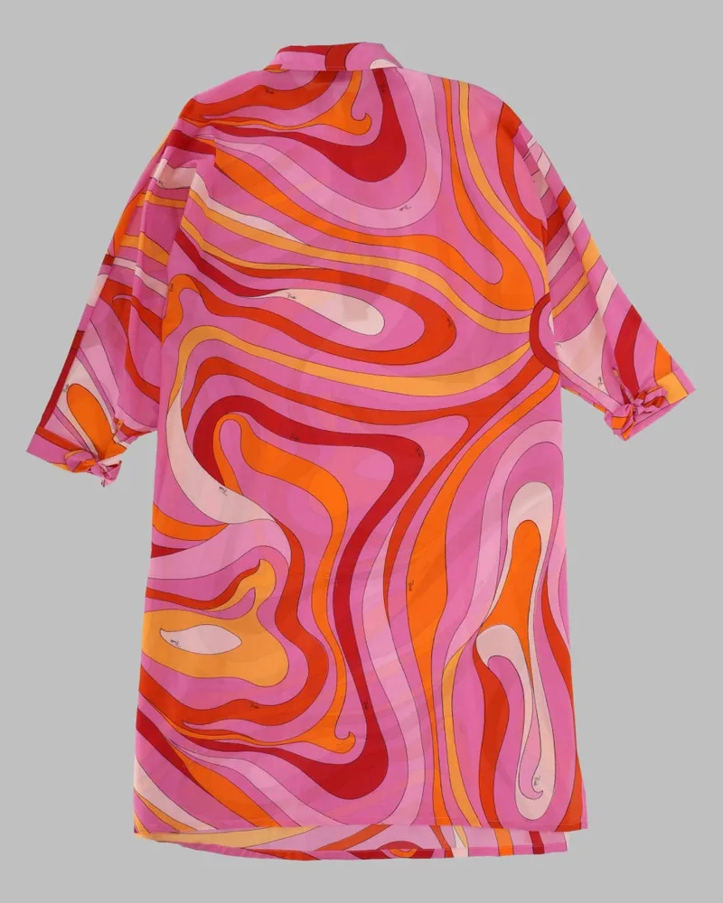 Emilio Pucci Cotton-Silk Dress — Orange Orange