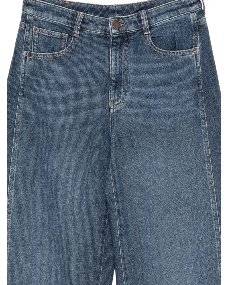 Emporio Armani Wide-Leg Denim Jeans — Navy Navy