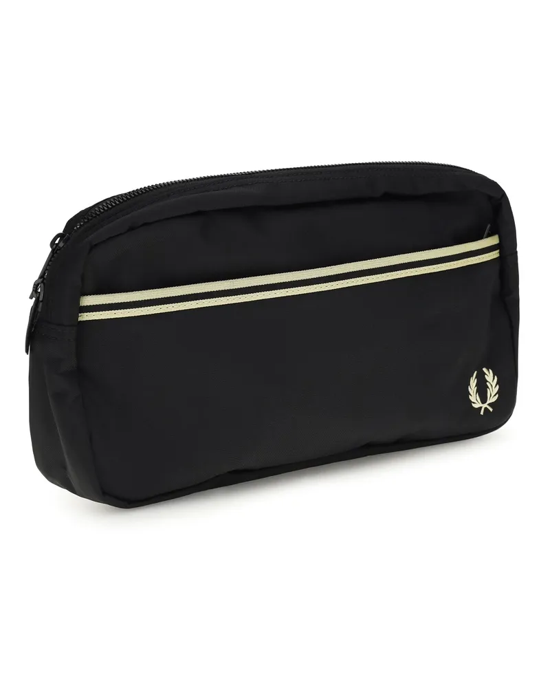 Fred Perry Men's Twin Tipped Webbing Shoulder Bag Black Recycled Polyamide Black