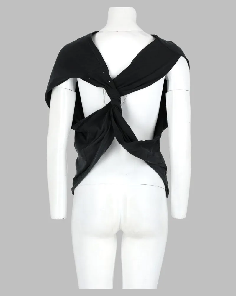 Maison Margiela Woven Cotton Blouse — Black Black