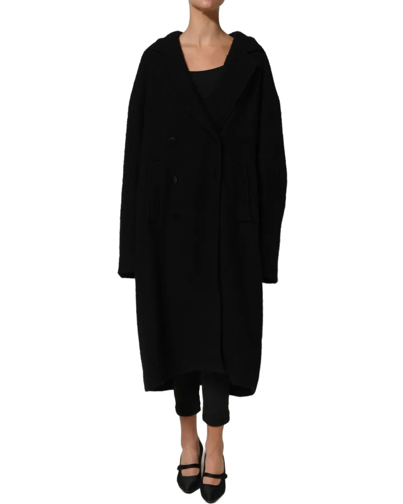 Dolce & Gabbana Women Black Double Breasted Men Trench Coat Jacket Clothing Black