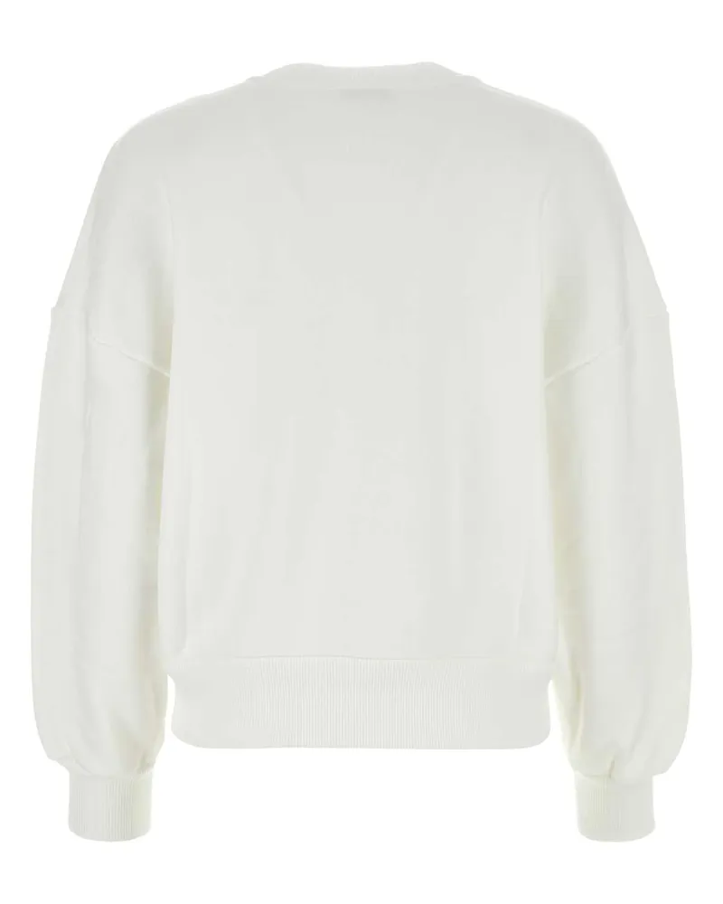 Alexander McQueen Women's White Cotton Sweatshirt Exterior: Felpe Sweater White
