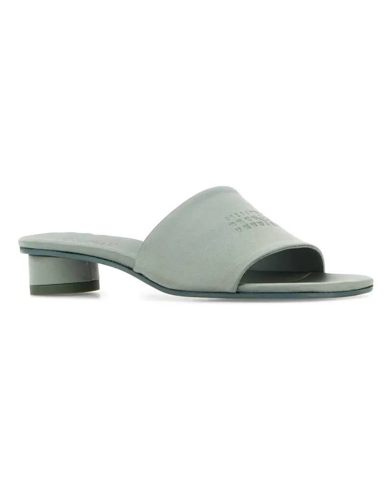 Maison Margiela Women's Powder Blue Satin Anatomic Numeric Mules Pussywillowgray Poliuretanica Sandali Gray