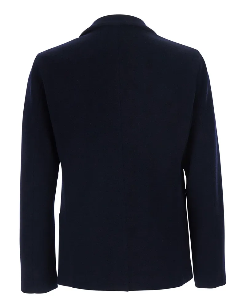 Giorgio Armani Virgin Wool Knit Blazer — Navy Navy