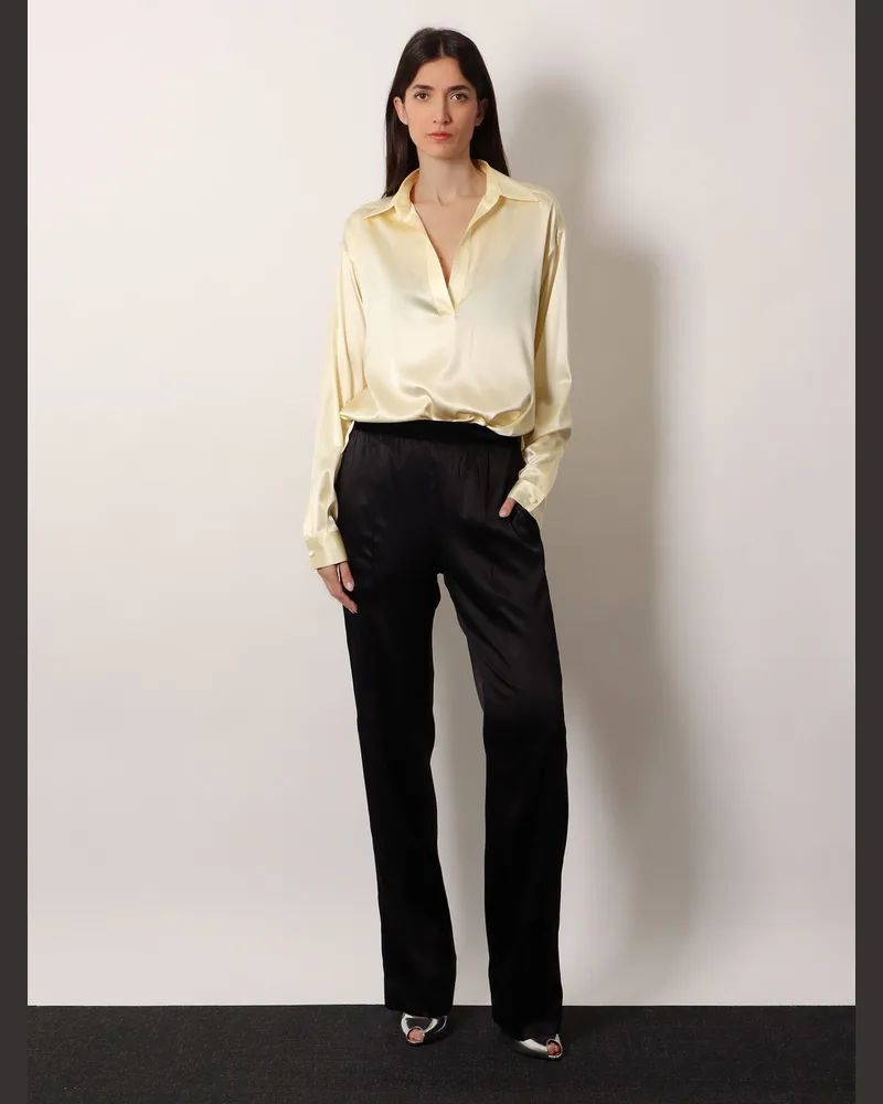 Tom Ford Women's Stretch Satin Trousers Black Silk Black
