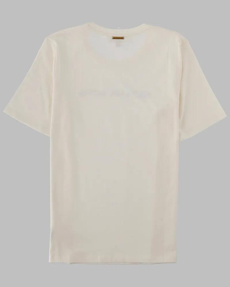 Michael Kors Women's Rhinestone Logo Cotton T-Shirt Ivory T-Shirts And Polos Ivory
