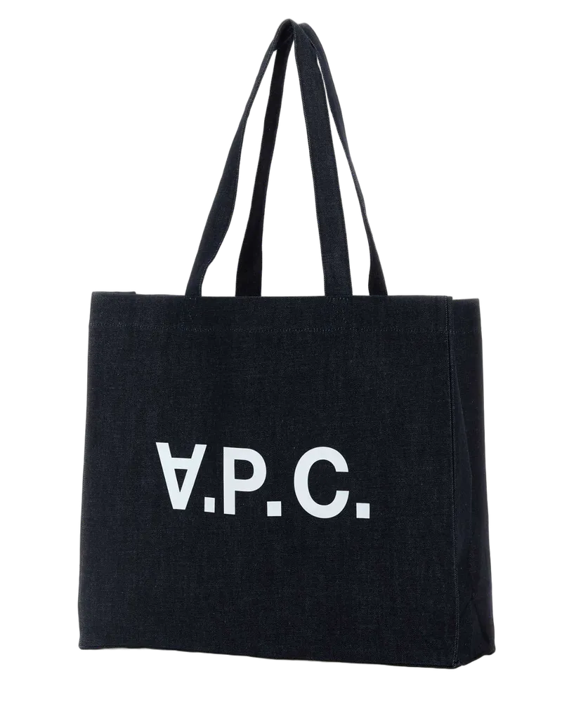 A.P.C. Indigo Exterior: Cotton Borse A Mano Bag Navy