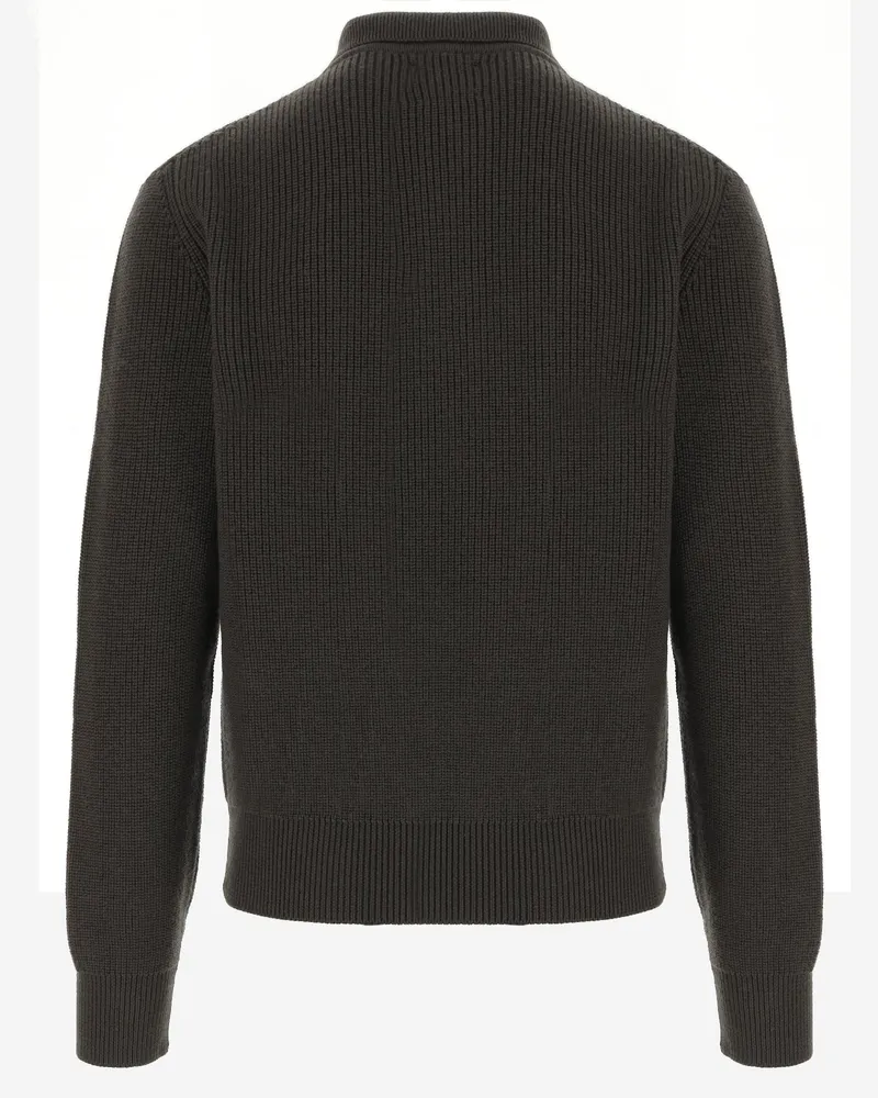 Woolrich Men's Full-Zip Wool Sweater Dark Green Sweatshirts Green