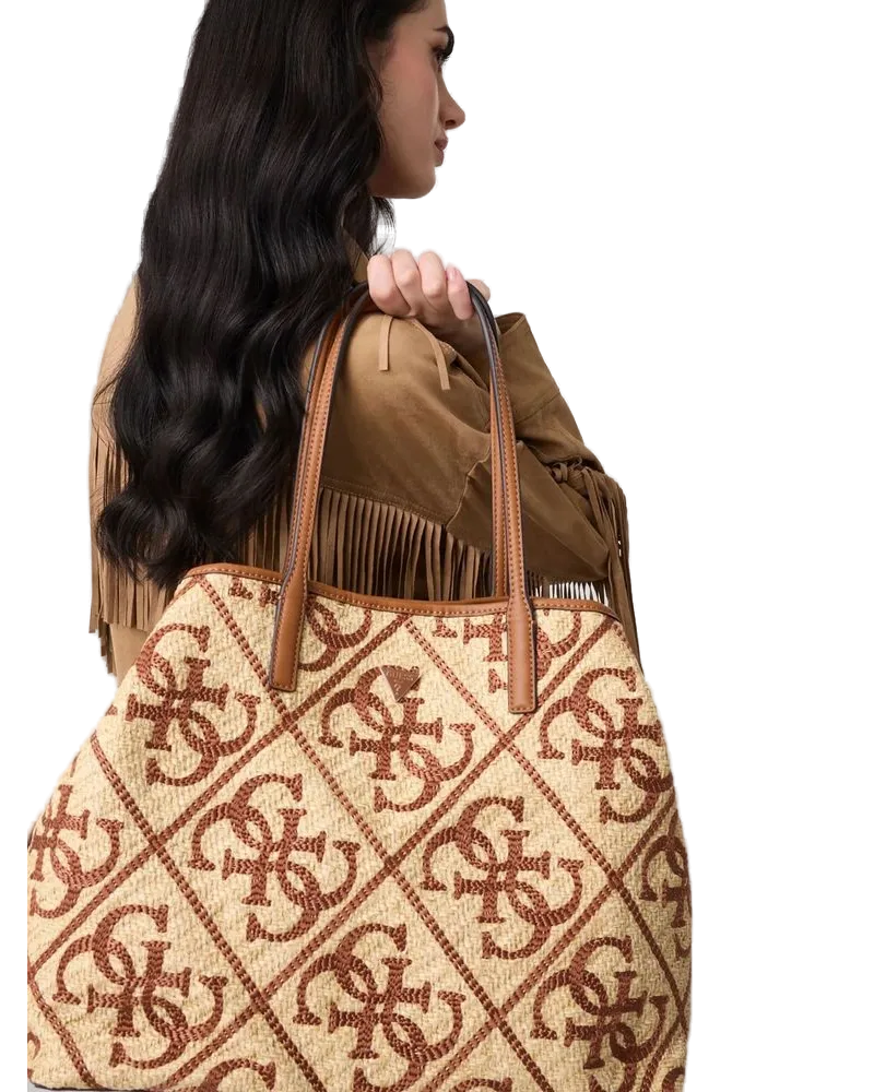 Guess Women's Tote Bag Natural-Caramel Polypropylene - Tote-Bags Natural/caramel Caramel