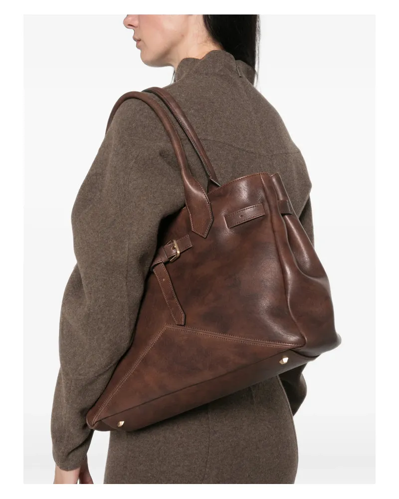 Ballantyne Calfskin Leather Tote Bag — Brown Brown