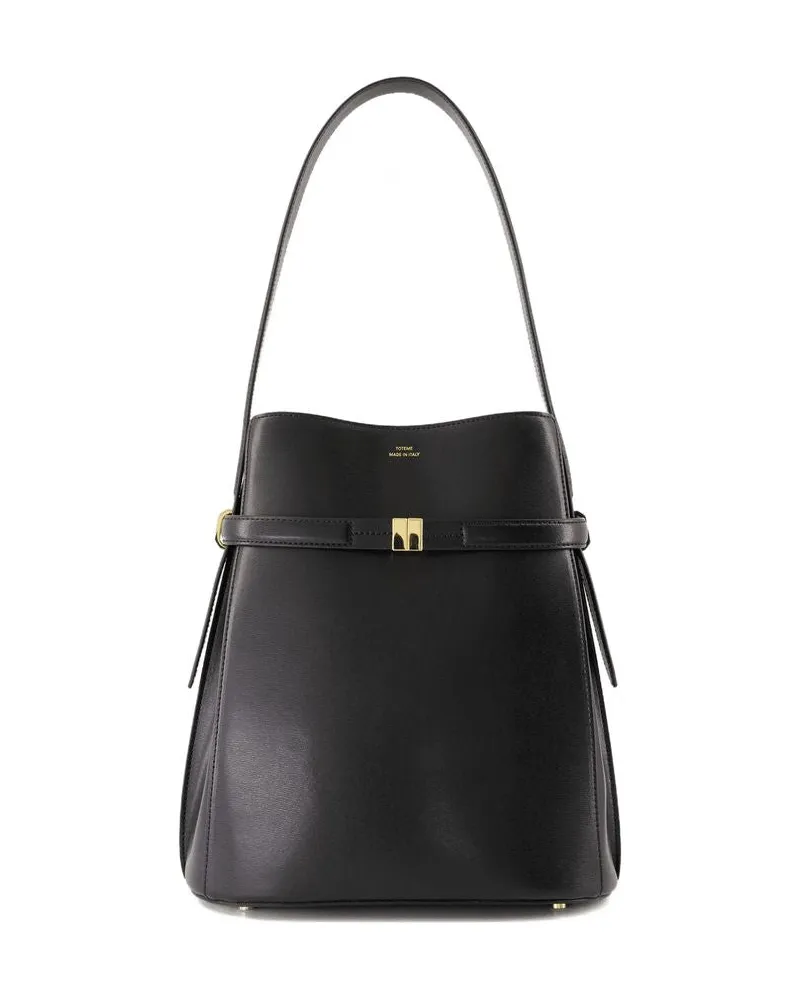 Totême Women's Belted Cowhide Bucket Bag Black Black