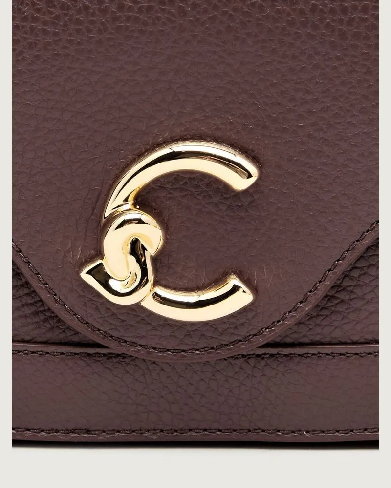 Coccinelle Women's Shoulder Bag Berry Grained Leather - Shoulder-Bags Brown