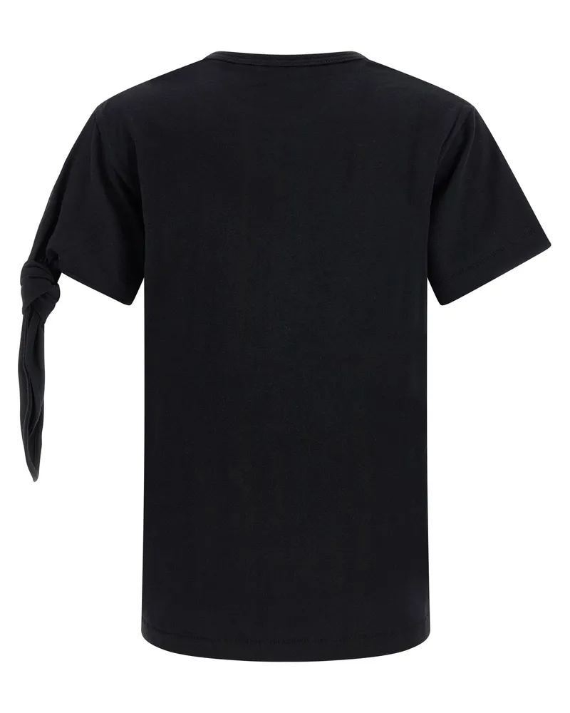J.W.Anderson Cotton Jersey with Knotted Sleeves T-Shirt — Black Black