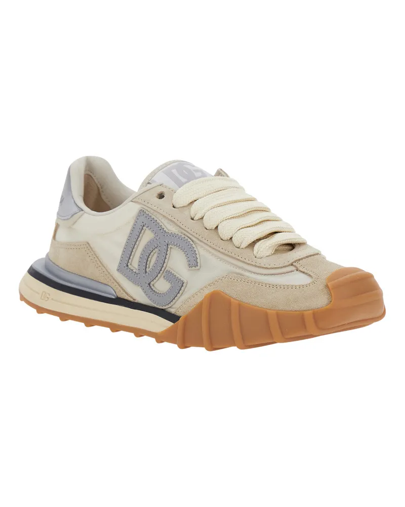 Dolce & Gabbana Women's Sneakers White Leather Lambskin Trainers White
