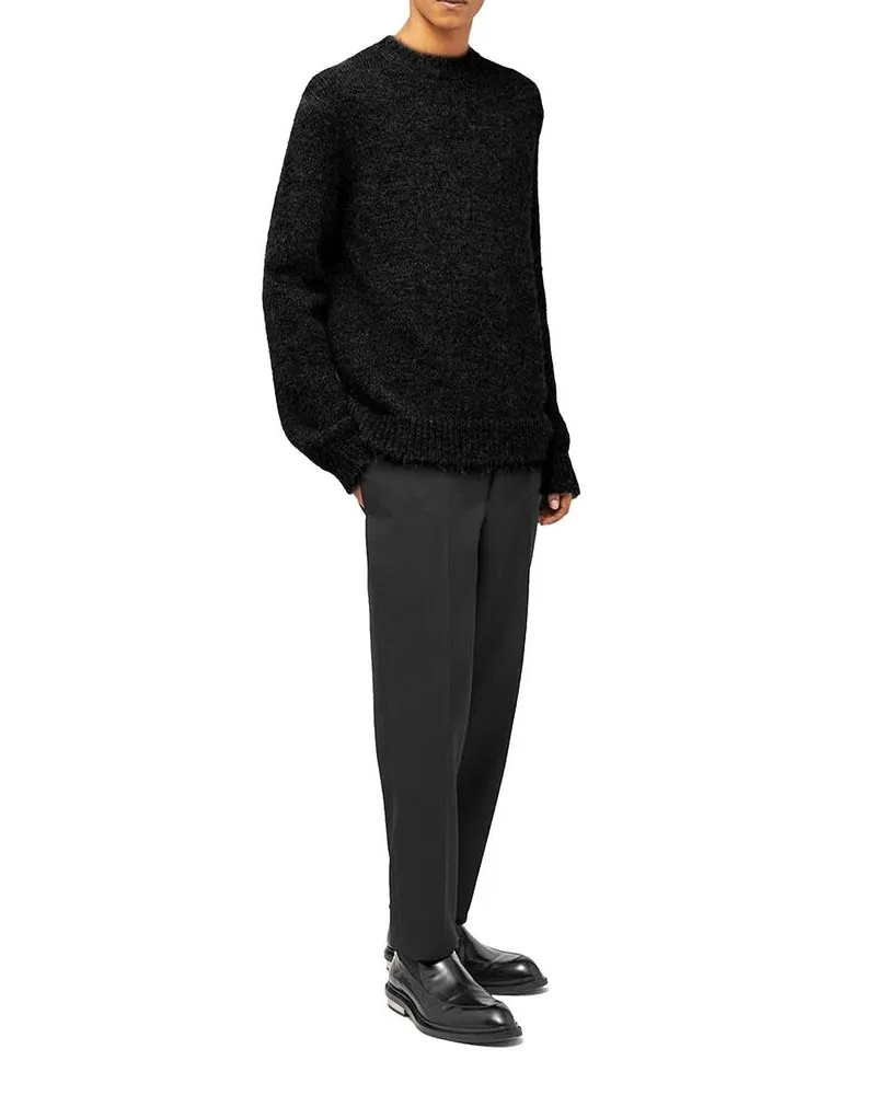 Jil Sander Men's Black Alpaca Leather Sweater Clothing Black