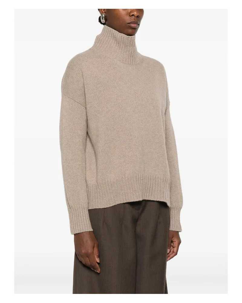 ARAGONA Cashmere Turtleneck Sweater — Beige Beige