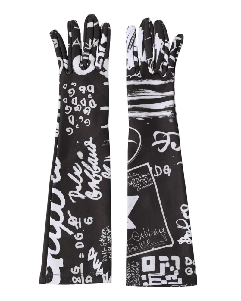 Dolce & Gabbana Women Dg Logo Elbow-Length Gloves Black Black