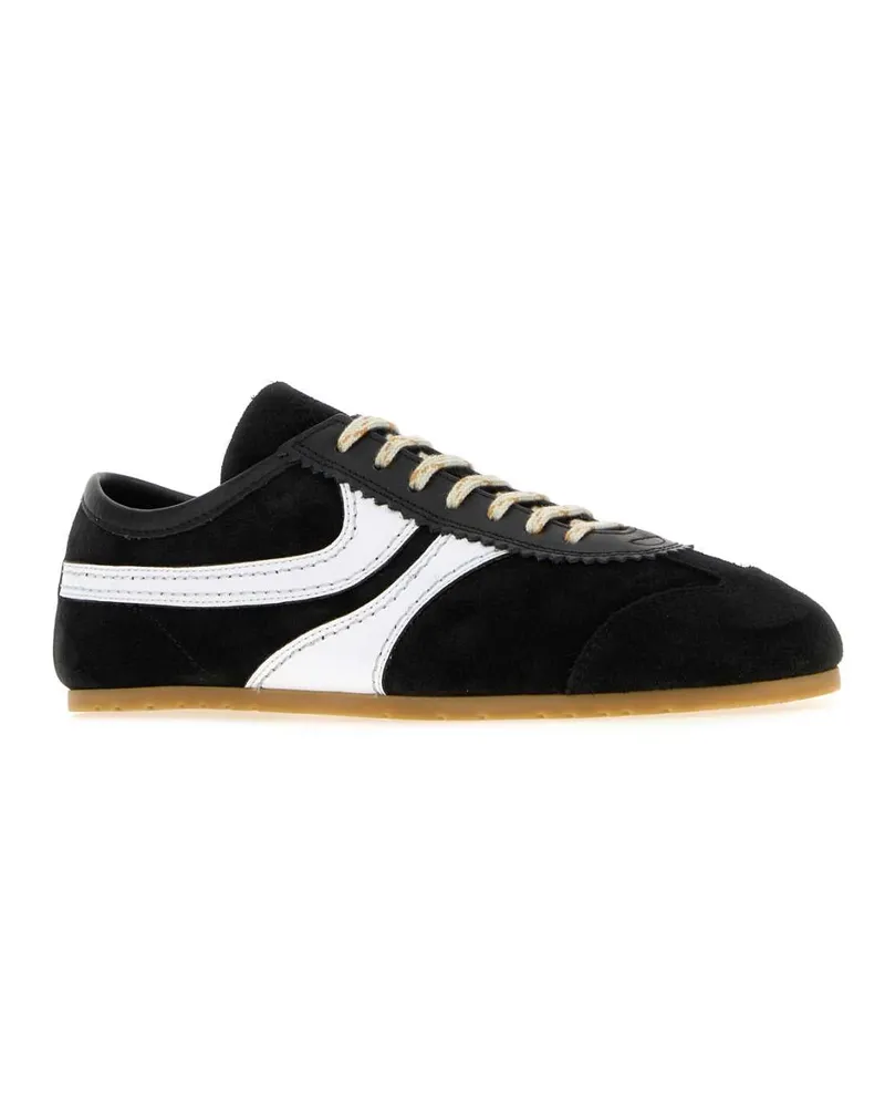 Dries van Noten Suede Block-Colour Sneakers — Black Black