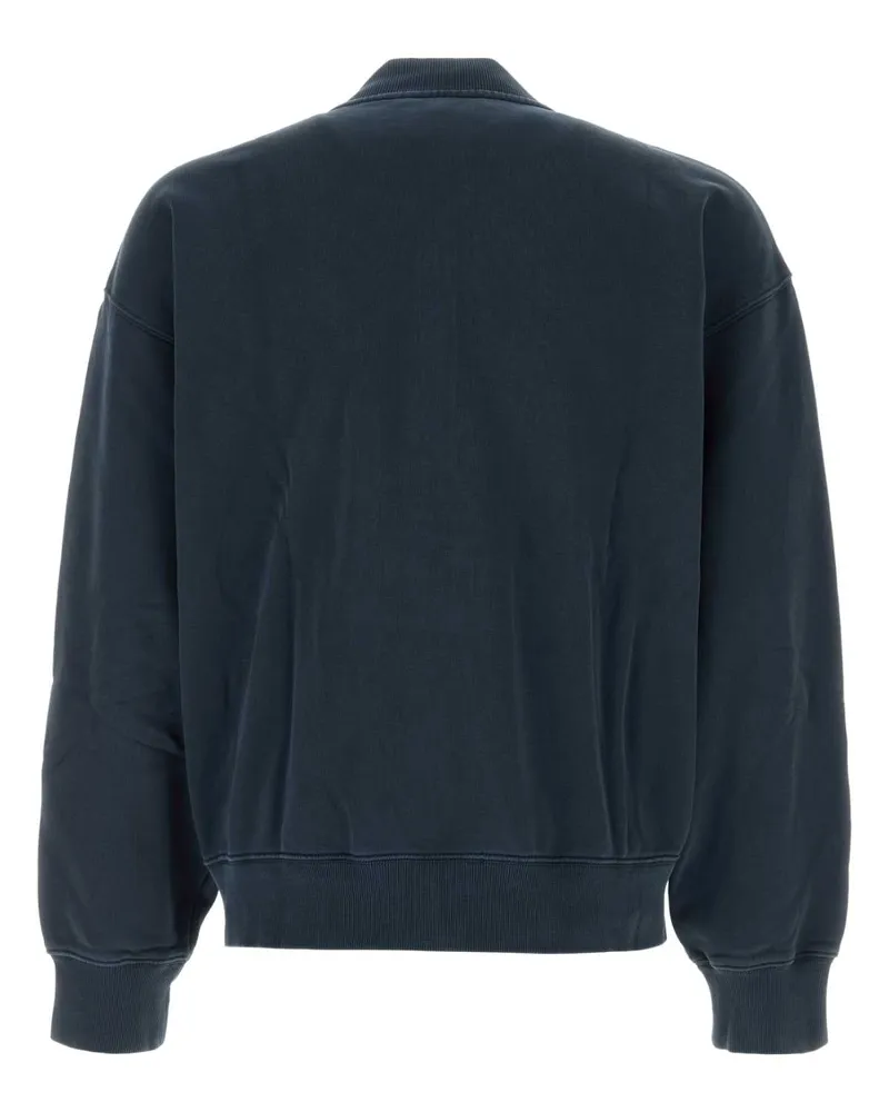 Carhartt WIP Men's Navy Blue Cotton Longhand Bomber Carbonwhitegarmentdyed Exterior: Felpe Sweater Navy