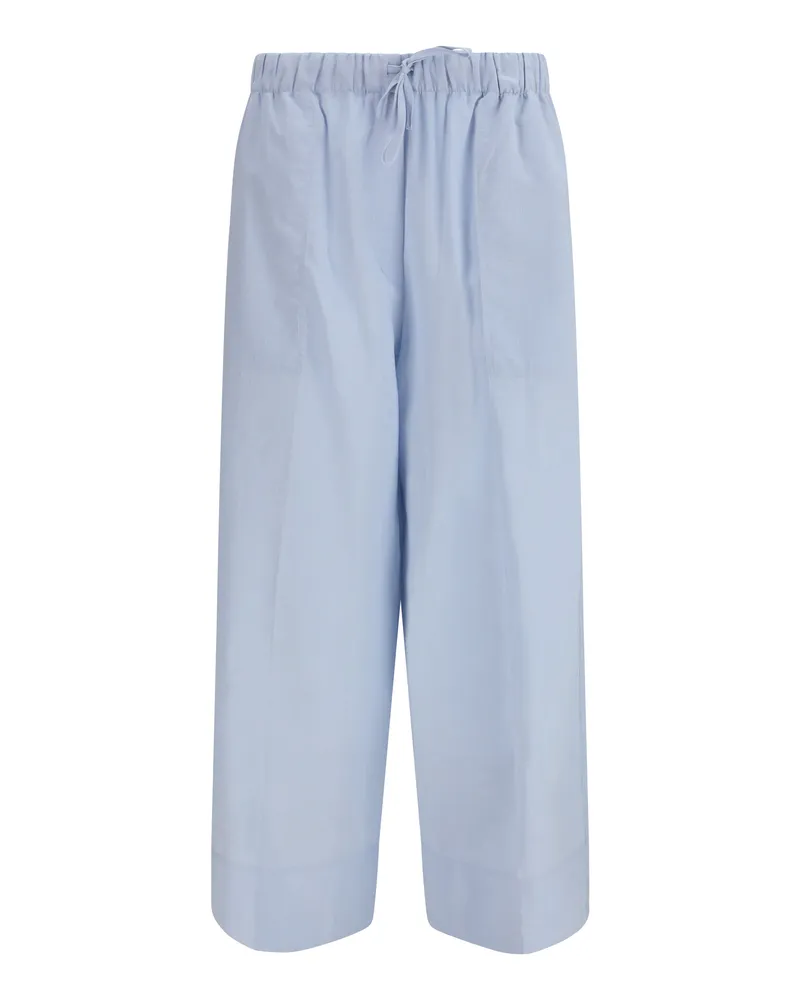 Totême Women's Palazzo Pants Cotton-Linen Sky Blend (cotton) Trousers Blue