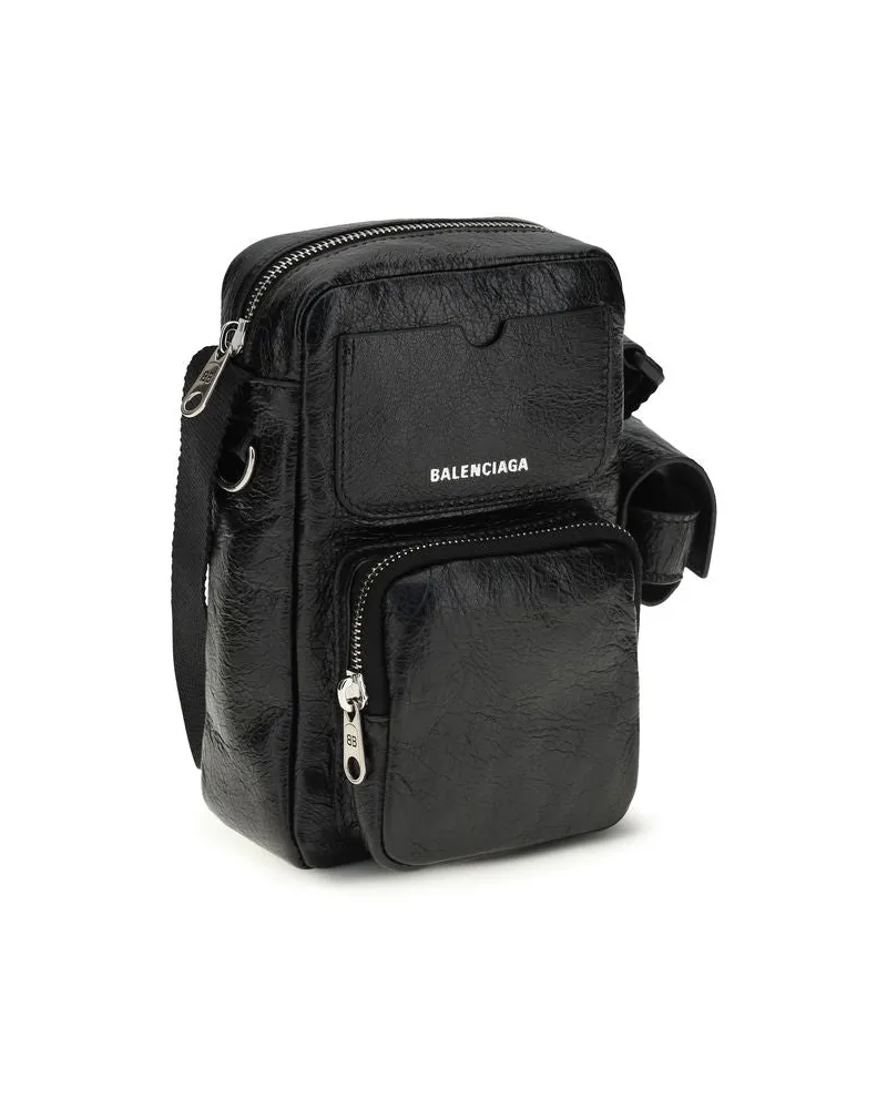 Balenciaga Men's Black Lamb Ovis Aries Shoulder Bag Black