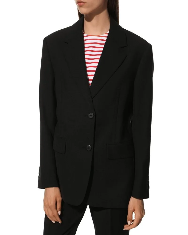 Prada Women's Black Fleece Wool Coat Clothing Black