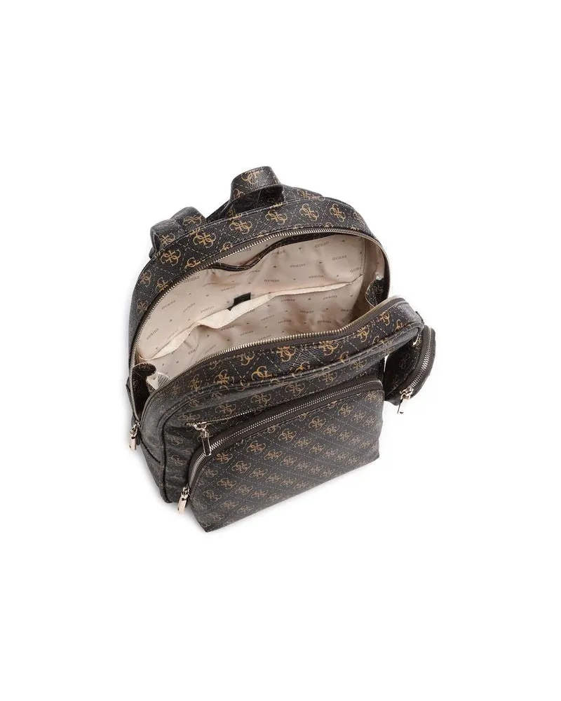 Guess Women's Backpack Brown Logo Polyurethane Bags - Backpacks Brown