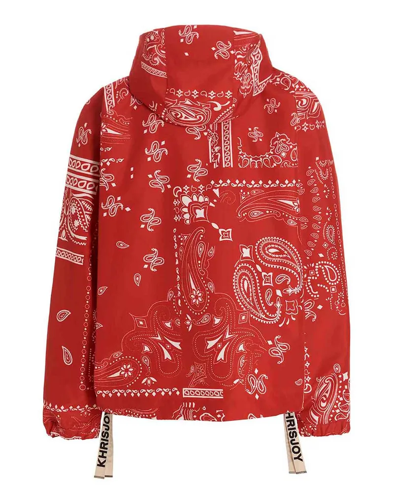 KHRISJOY Bandana-Print Windbreaker Jacket — Red Red