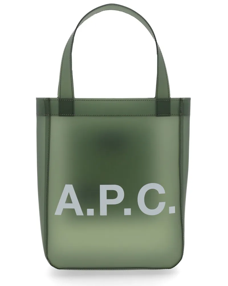 A.P.C. Women's Small Lou Tote Bag Green Thermoplastic Polyurethane Handbags Hand Green