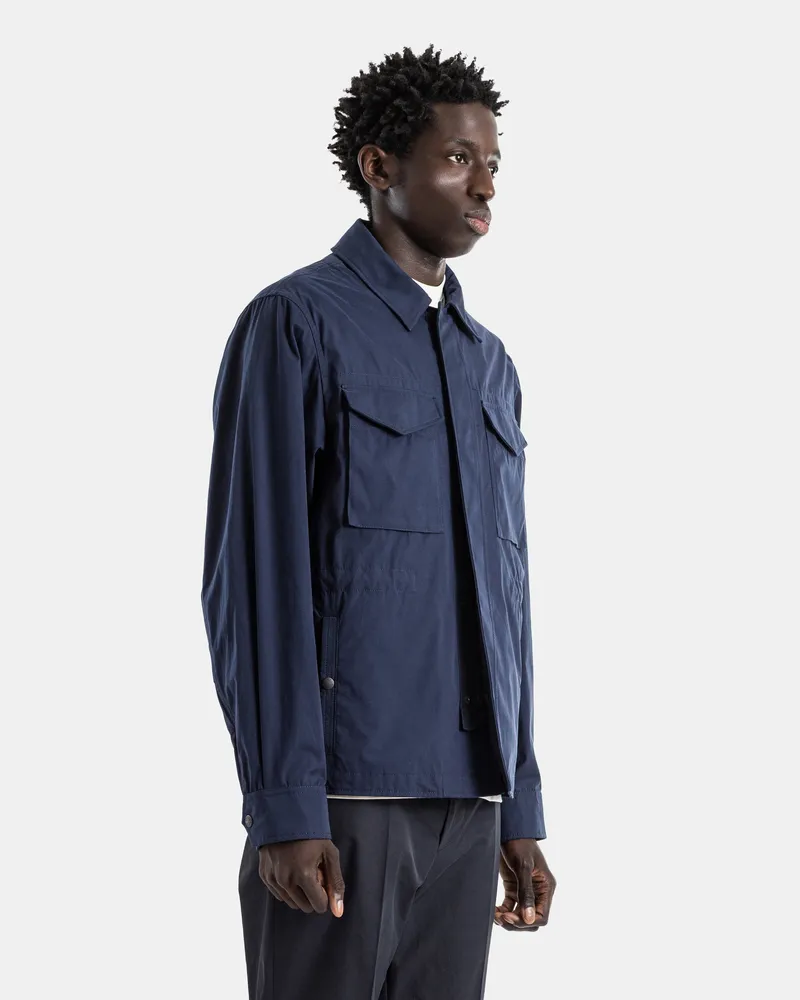 Moncler Men's In-1 Reversible Navy Overshirt Jacket Removable Down Vest Roquille Blue Navy