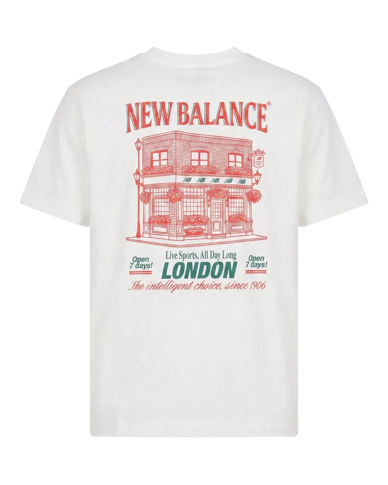 New Balance London-Inspired Graphic Cotton T-Shirt — White White