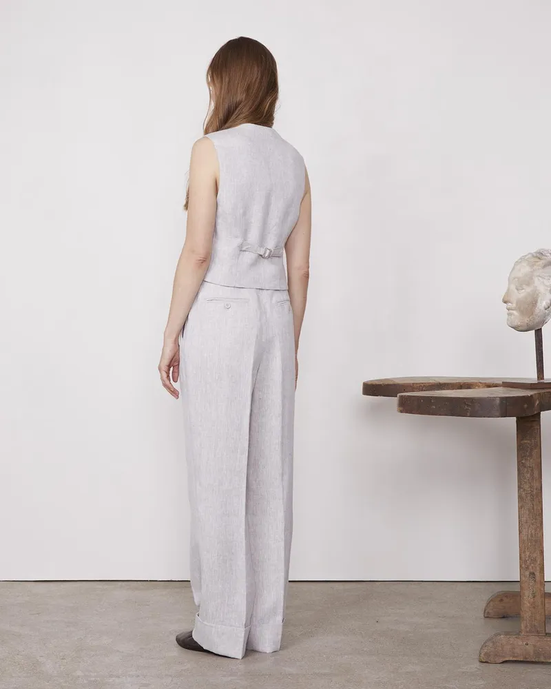 Officine Generale Linen Vest — White White