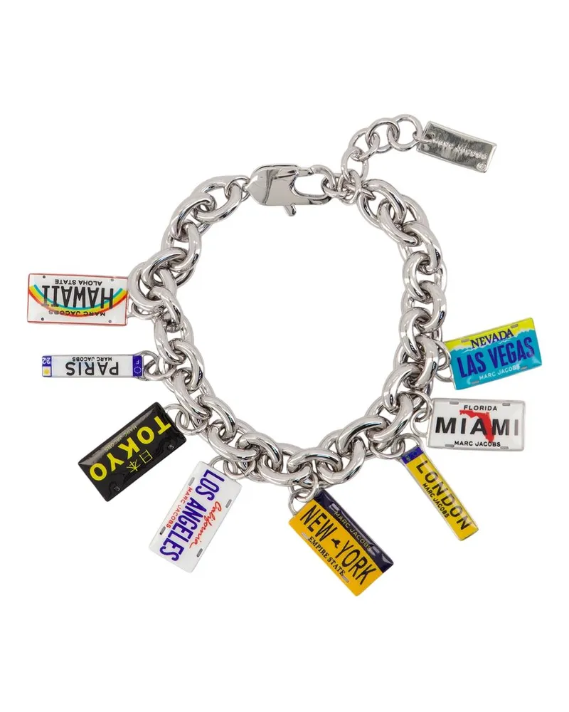 Marc Jacobs Women's State Plate Charm Bracelet -  Metal Silver Jewelry-Watches Bracelets Silver