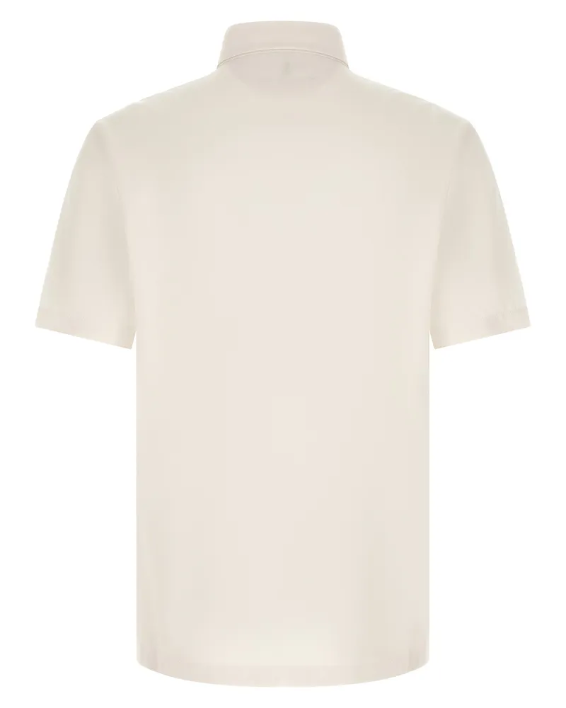 Brunello Cucinelli Men's White Virgin Wool Polo Shirt White