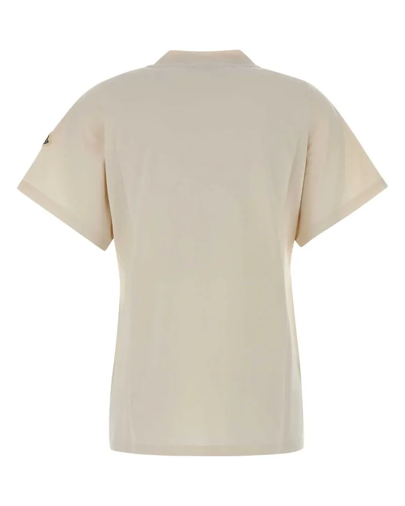 Moncler Women's Sand Cotton T-Shirt 036 Exterior Beige