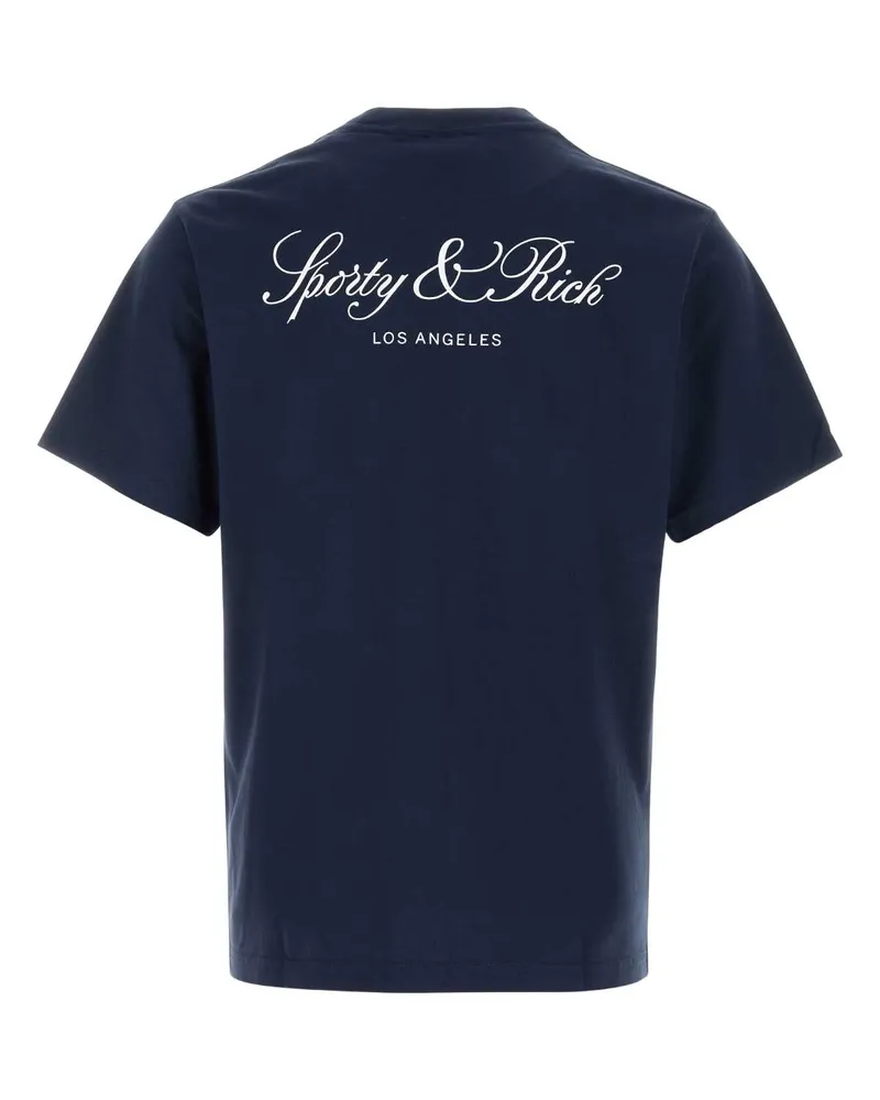 SPORTY & RICH Men's T-Shirt Navy Cotton Navy