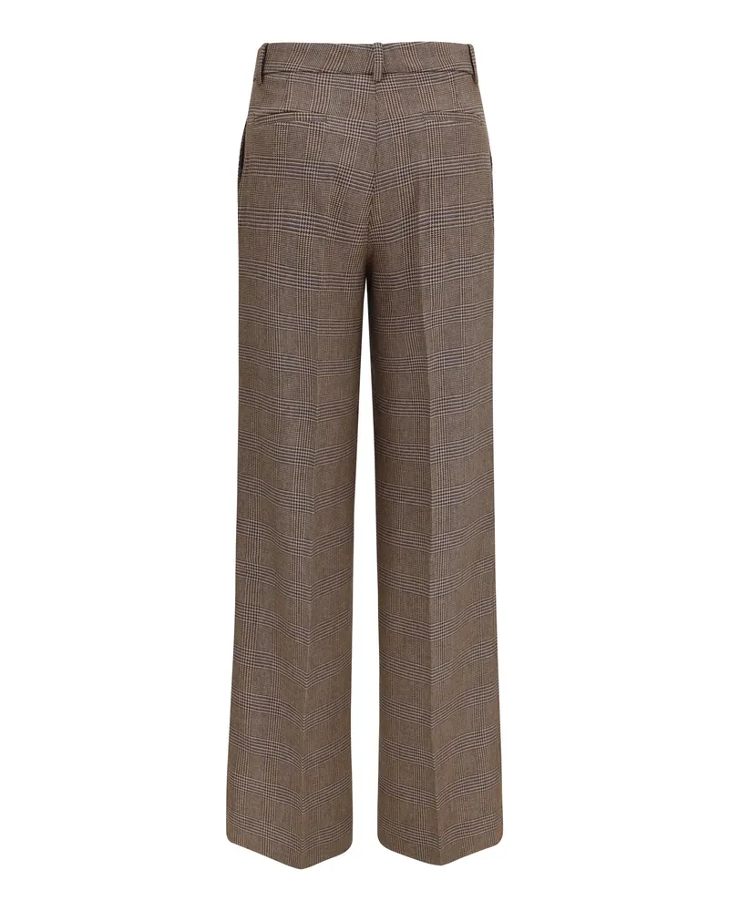 P.A.R.O.S.H. Women's Trousers Powo Palazzo Wool Brown Fleece (ovis Aries Brown