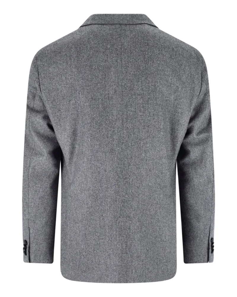Caruso Men's Jackets Grey Wool Gray