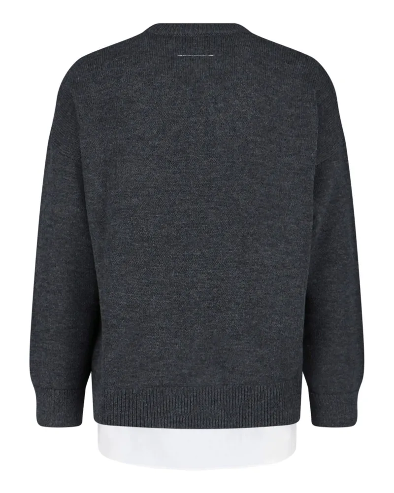 Maison Margiela Men's Sweaters Grey Virgin Wool Gray