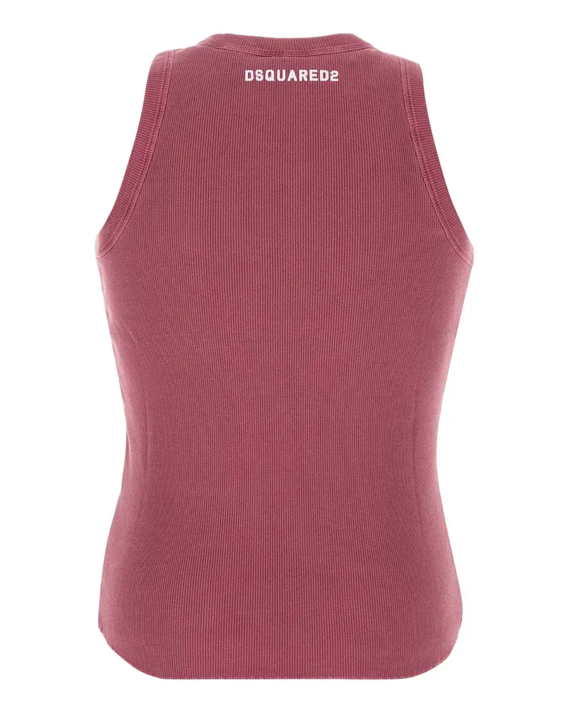 Dsquared2 Men's Ribbed Cotton Tank Top Pink Tops Pink
