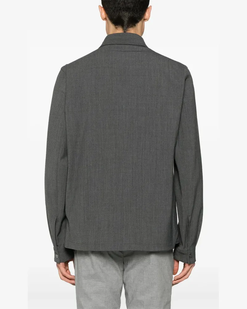 Herno Women's Interlock-Weave Shirt Jacket Gray Ss25 M Gray