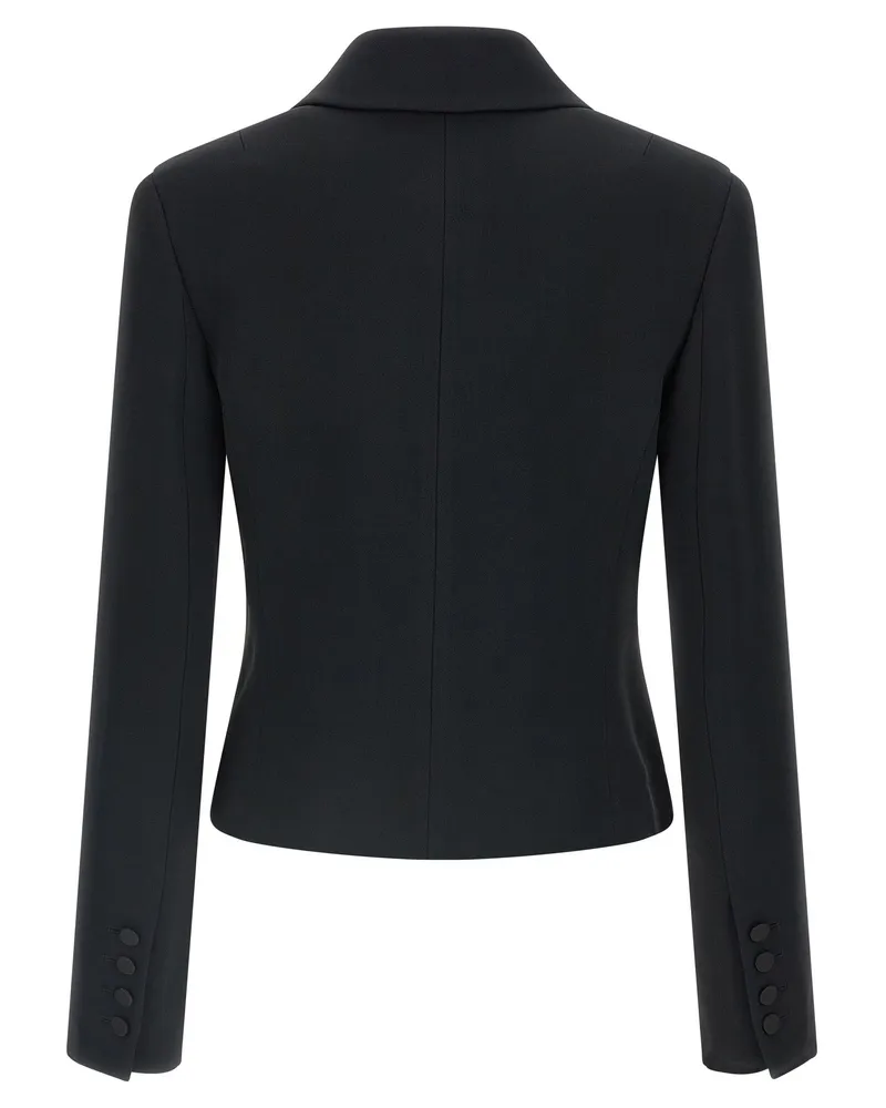 Ermanno Scervino Double-Breasted Tuxedo Blazer — Black Black