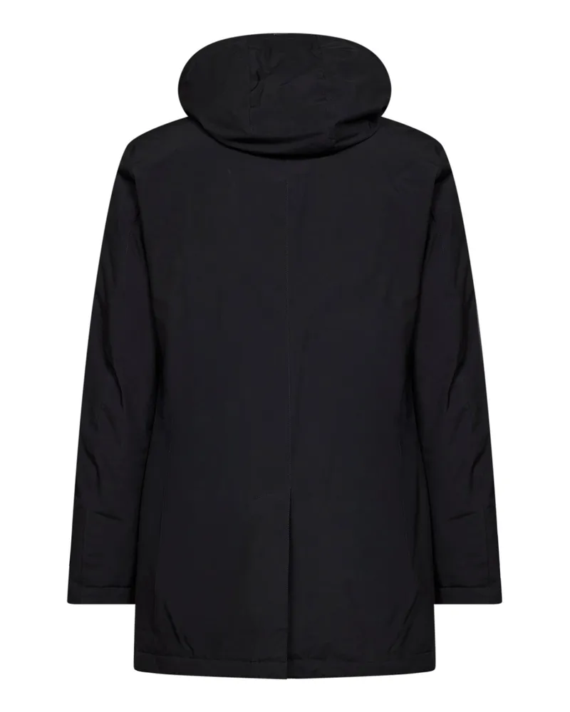 Herno Men's Hooded Parka 2-Layer Windstopper Black Polyester Padded & Down Jackets Black