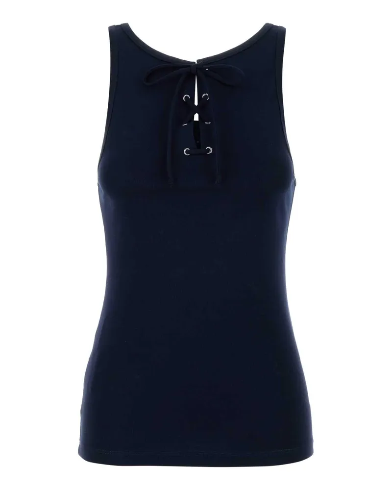 Prada Cotton Ribbed Tank Top — Navy Navy