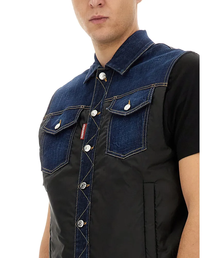 Dsquared2 Denim Puffer Vest — Denim Denim