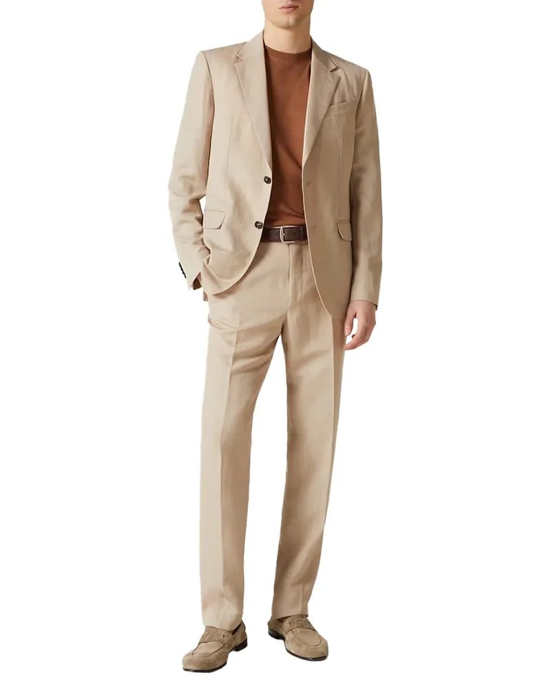 Ermenegildo Zegna Crew Neck Cotton T-Shirt — Brown Brown