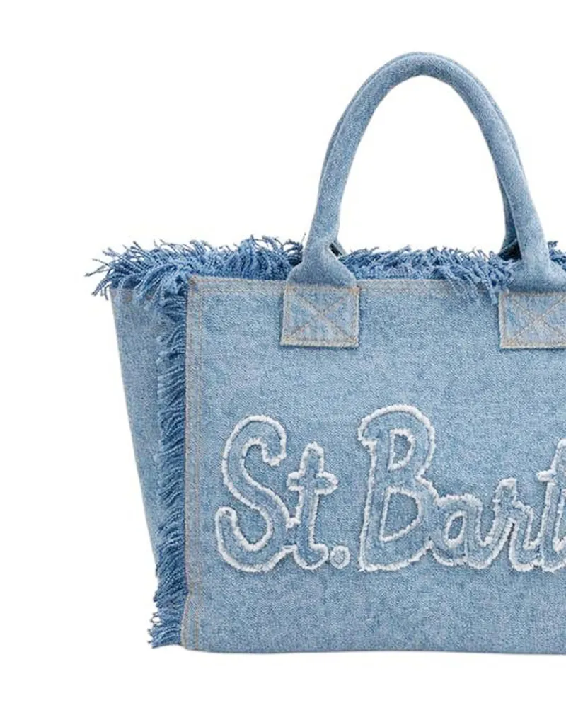 MC2 Saint Barth Women's Shoulder Bag Vanity Denim Light Cotton Blue