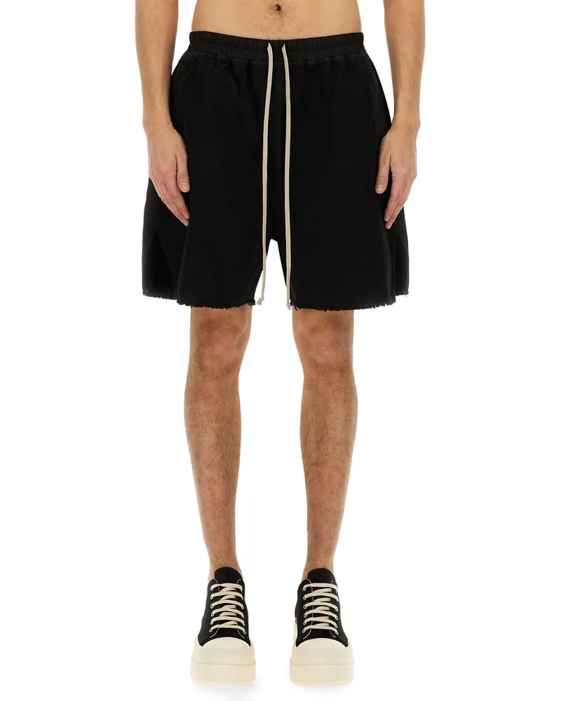 DRKSHDW by Rick Owens Zippered Cotton Boxer Shorts — Black Black